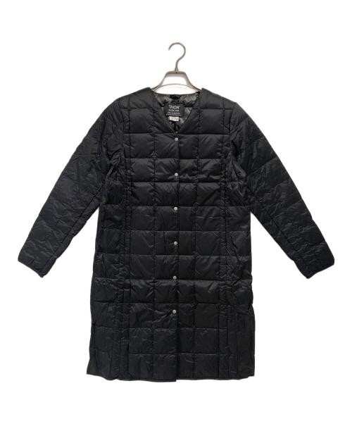 TAION Basic V-neck Button Long Down Jacket Black … - image 1