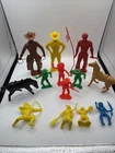 Vintage Plastic Cowboys & Indians Toy Figures Lot – Marx Style – Horses Included