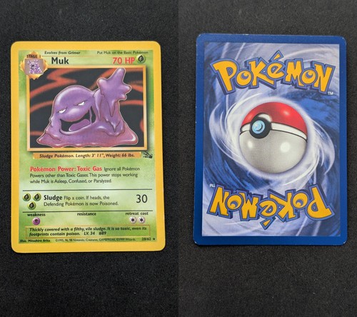 Muk 28/62 Rare Fossil Pokemon Unlimited Lightly Played