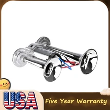 600DB Dual Trumpets Super Loud Car Electric Air Horn Truck Boat Train Speaker .