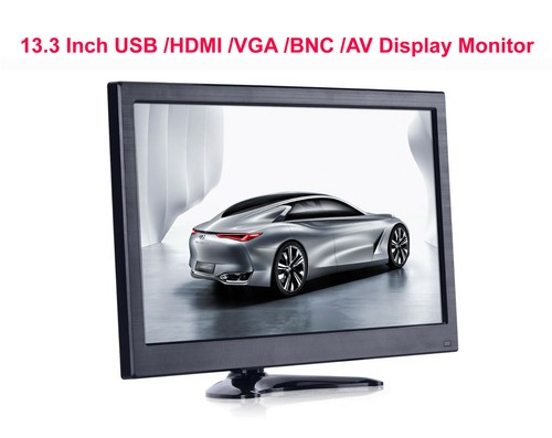 13.3'' IPS LCD Screen USB HDMI VGA Display CCTV Security Monitor for Rapberry Pi - Picture 1 of 12