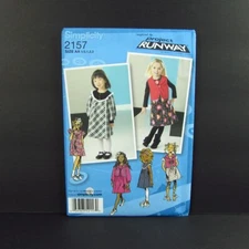 Toddler Dress Jumper Size AA 1/2 1 2 3 Simplicity 2157 Project Runway Pattern