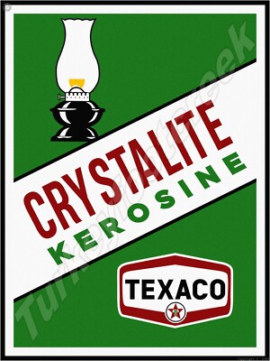 Crystalite Kerosene Texaco Advertising Metal Sign 3 Sizes to Choose From
