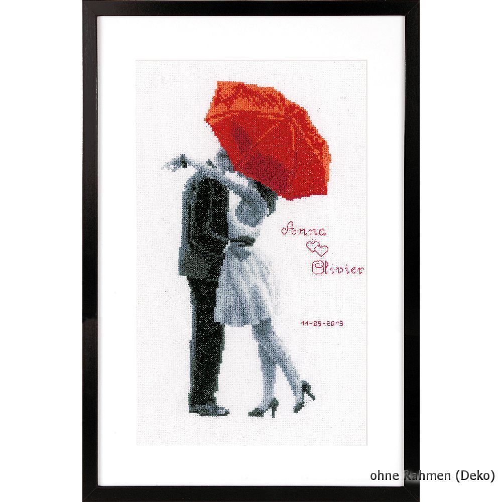 Vervaco Counted cross stitch kit Under my red umbrella, DIY