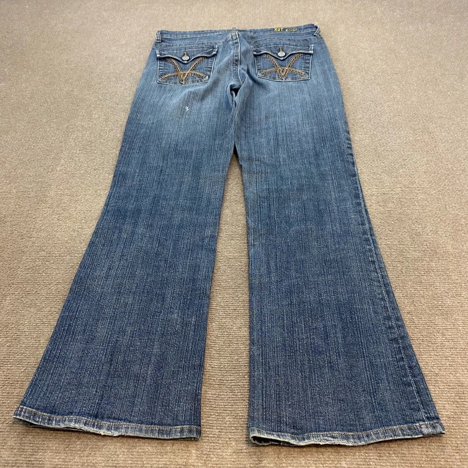 KUT from the Kloth Jeans Womens 10 Blue Stretch Thick Stitch Y2K Western Bootcut - Image 3 of 4