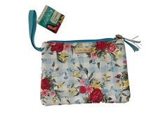 Pioneer Woman Sweet Rose Cosmetic Bag Makeup Tote Wristlet Wallet NEW