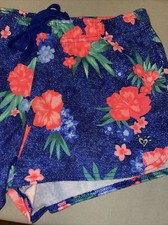Classic Justice Blue Shorts With Flowers Size 14 Girls