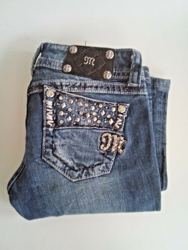 Blue Denim Bootcut Studded Jeans 