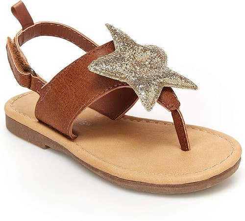 Carter Girls Juliet Size US 9 M (T) Little Kids Toddlers Slingback Sandals Brown - Picture 2 of 5