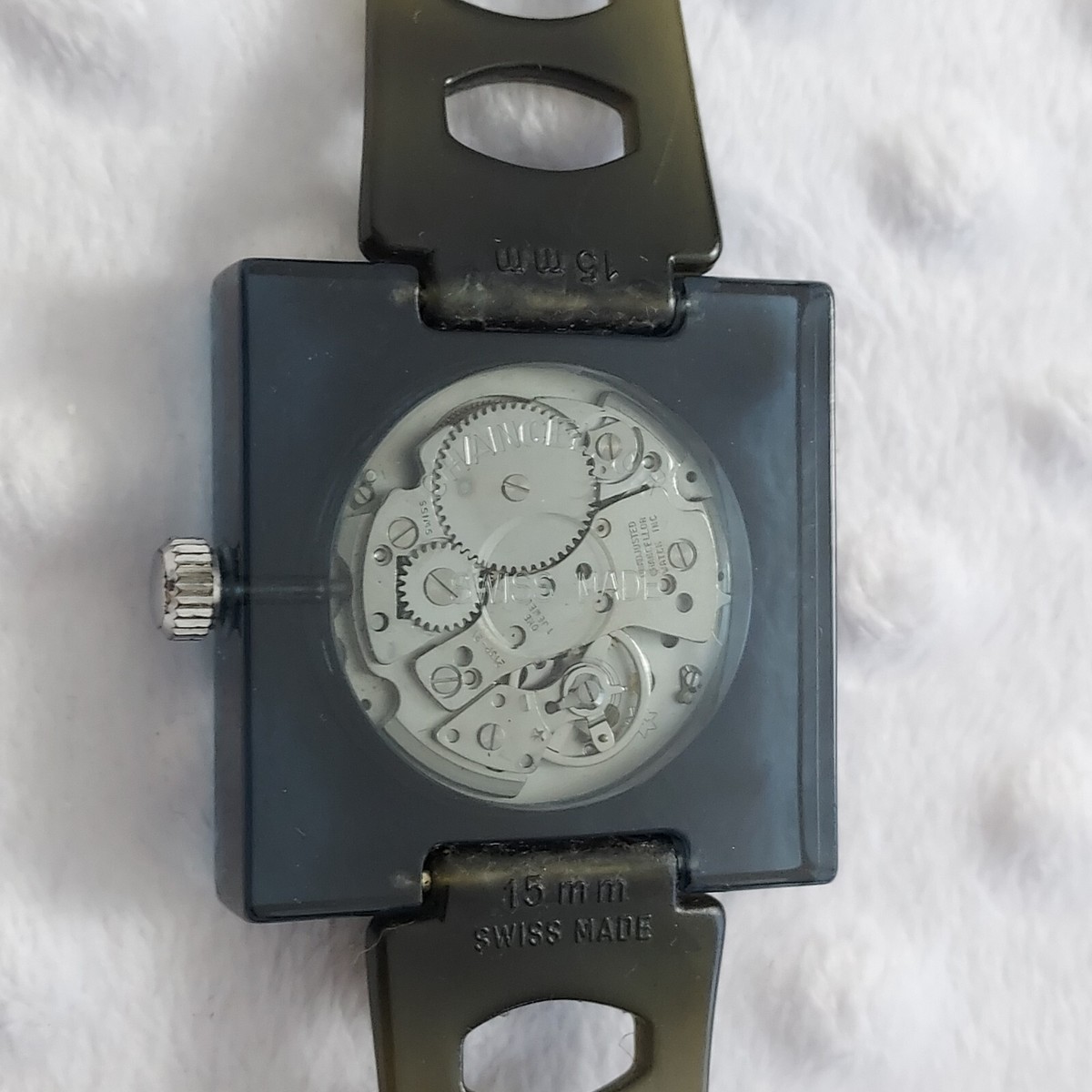 90s Hamlin Black Watch Astromatic Square Swiss Unbreakable Mainspring Chancellor 90s Hamlin Black Watch Astromatic Square Swiss Unbreakable  main image 3