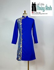 Blue Ao Dai for men,Vietnamese Traditional Long Dress for Men G38