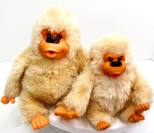 Vintage Russ Gonga Cream Gorilla 6" Baby Gonga 5" Plastic Face Plush 1978