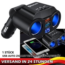 2 Fach Auto KFZ Verteiler für Zigarettenanzünder Doppelsteckdose Adapter 12V/24V