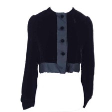 Vintage Elan By Janice Paradise Velvet Coat Cropped Black Small Atlanta Designer