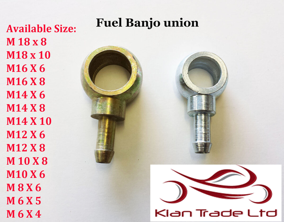 PLAIN TAIL BANJO EYE UNION FUEL LINE HOSE FITTINGS M18 M16 PLAIN TAIL BANJO EYE UNION FUEL LINE HOSE FITTINGS M18 M16