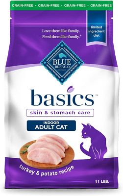 Grain-Free Dry Cat Food Limited Ingredient Turkey & Potato Skin Care 11lb Bag