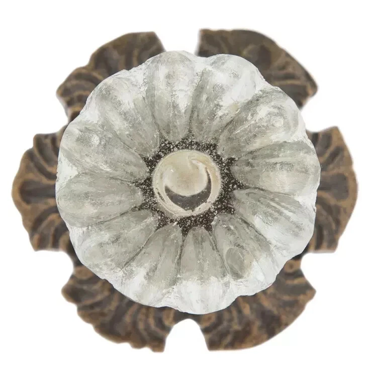 2; Perillas para muebles vintage octogonales de vidrio y latón bronce tiradores de puerta gabinete Foto 2 de 4