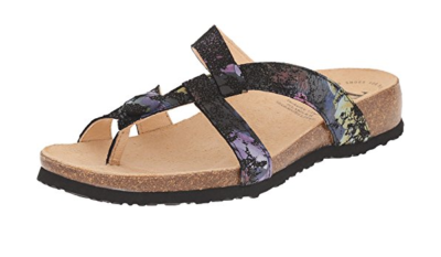 NEW THINK WOMENS MUMBAI LEATHER JULIA SANDAL COMFORT SLIDE SHOE 37 - Main Image