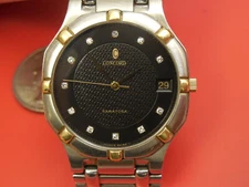 GENUINE CONCORD 18K / STEEL DIAMOND DIAL SARATOGA 32MM STRAP BAND BRACELET WATCH