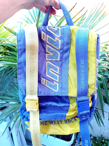 Zaino Invicta Fluo Vintage Made In Italy Anni 90 Viola e Giallo ⭐ Reflex Fluo