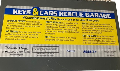 Melissa & Doug Keys & Cars Wooden Rescue Garage Toy For Ages 3+ - Picture 3 of 19