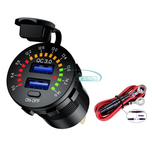 QC 3.0 Dual USB Car Charger Socket LED Digital Voltmeter Voltage Meter DC12V-24V - Picture 10 of 10