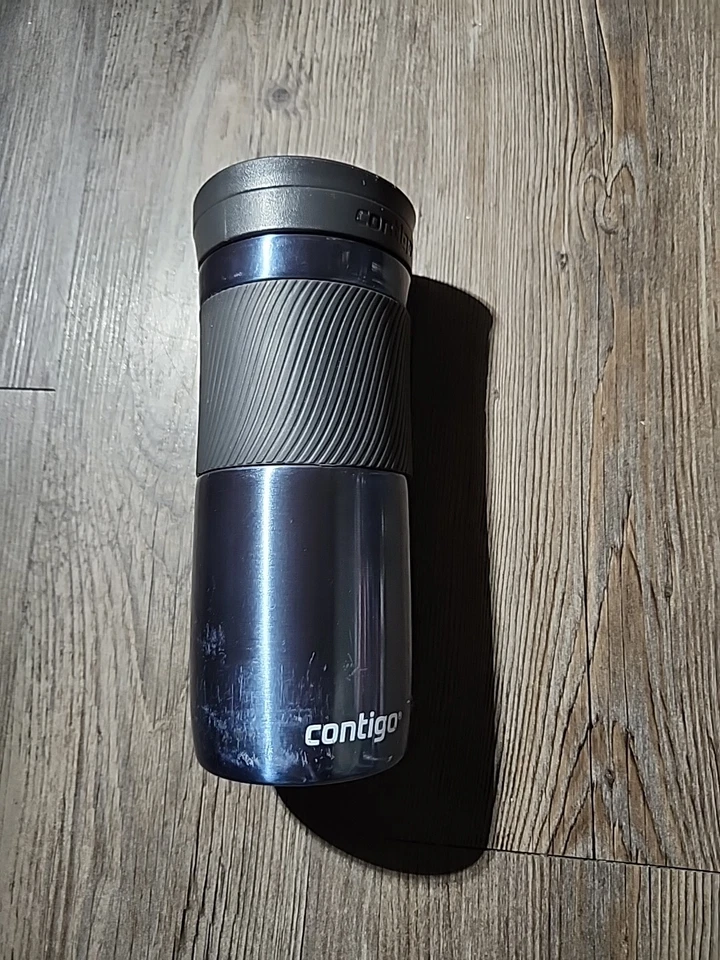Taza de viaje Snapseal Contigo de acero inoxidable usada 16 oz azul/púrpura Foto 2 de 4