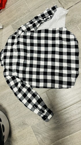 J Crew Shirt Womens Black White Plaid Check Flannel Long Sleeve Shirt Size XL - Picture 5 of 6