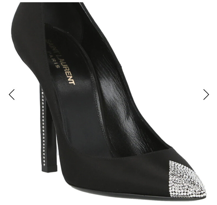 Decolte Saint Laurent YSL tg 41 cristallo impreziosito nero! $1600