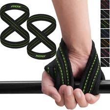 RDX Weight Lifting Straps Figure 8, Anti Slip Strap with cuffs wrist Support