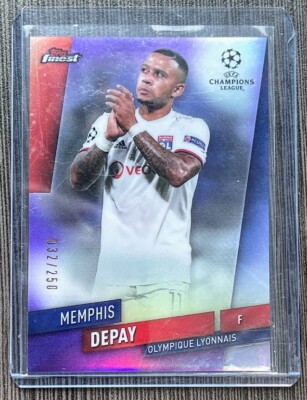 メンフィス・デパイ　リヨン 2019-20 Topps Finest UCL =Memphis Depay= Purple Refractor #'d /250
