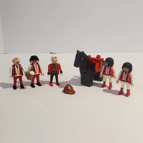 Playmobil Lot of 6 VTG Figures - Victorian Musicians-Duplo Horse-Redcoat Officer