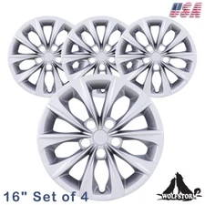 16" Snap On 4pc Silver replacement Wheel Cover Hubcap For 2015-2017 Toyota Camry
