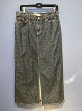 30 Waist GAP Dark Denim Long Skirt, Front Slit, Dark Denim 1990 Y2K Dark