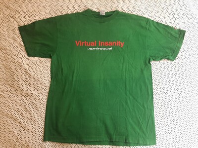 JAMIROQUAY Virtual Insanity Vintage 1996 T Shirt 90s Tour Green LP