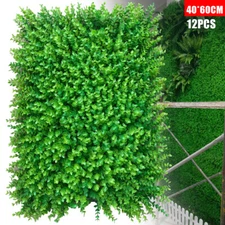 12pc 24"x16" Artificial Boxwood Hedge Mat Plant Panels Greenery Walls Outdoor