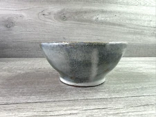 Vintage 1985 Handmade Clay Stoneware 5.75" Wide Bowl Pastels Signed