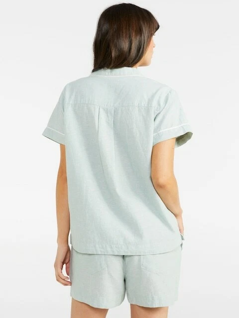 BNWT Peter alexander mint blue linen pyjama PJ top size extra large XL
