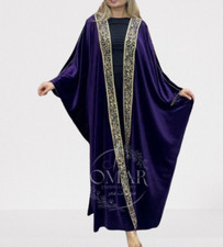 Luxury Ramadan Bisht Velvet Embroidered Arabian Cloak Free Size Elegant Design