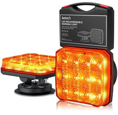 2X 12 LED Magnetic Flashing Light Wireless Strobe Warning Beacon Rechargeable