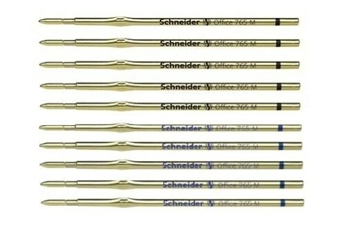 Kugelschreiberminen Schneider Office 765, M dokumentenecht 5x blau + 5x schwarz