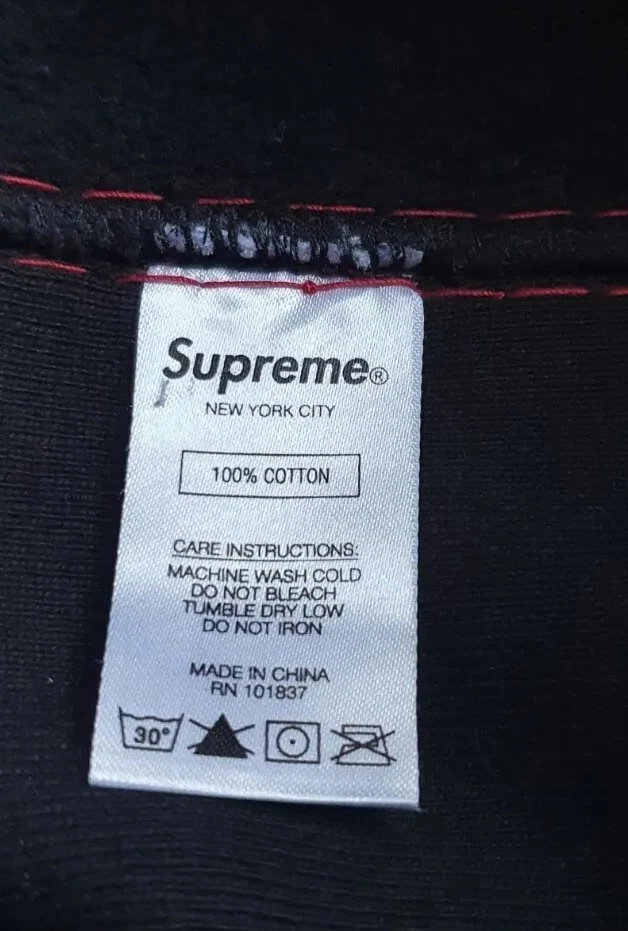 Felpa con cappuccio FW20 Supreme Big Stitch taglia XL felpa nera