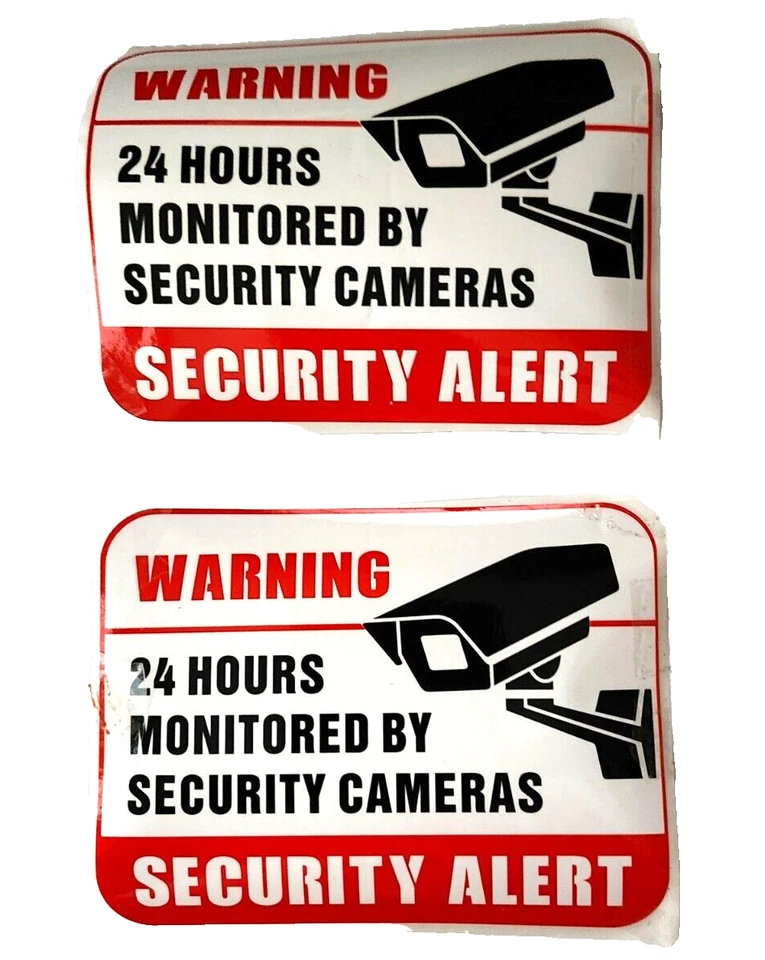 3 Security Camera 24 Hour 4 x 6Video Surveillance sticker + 4 x 3 Bonus decal - Image 2 of 2