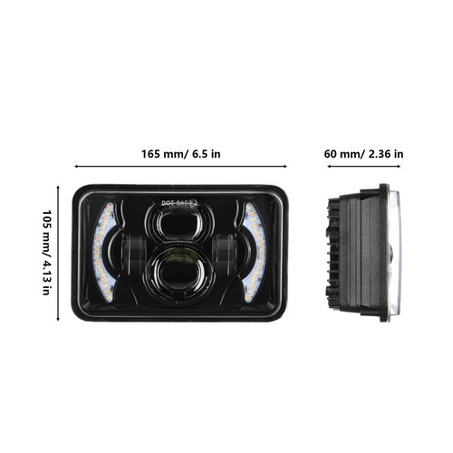 For Chevrolet K10 K20 K30 1981-86 Pair 4x6" LED Headlights Hi/Lo DRL Turn Signal - Picture 12 of 12
