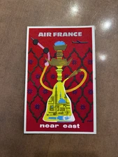 Vintage Unused AIR FRANCE Near East Airline Travel Poster Art Postcard 6”x4”
