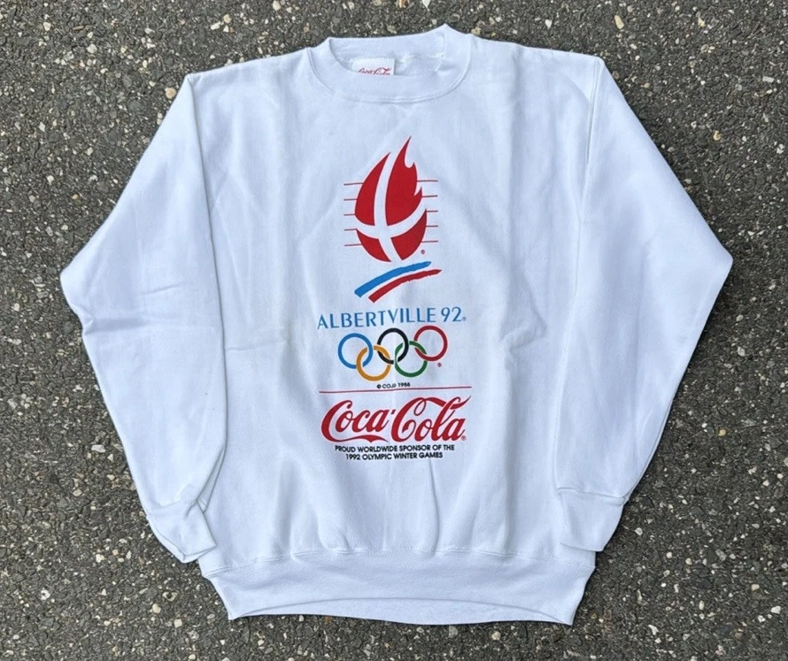 Moletom Vintage Coca Cola Albertville Jogos Olímpicos de Inverno 1992 França Hóquei - Imagem 2 de 4