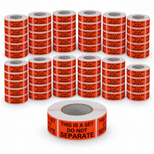 72 Rolls This Is a Set Do Not Separate Labels 1x2 Red 36000 Packaging Stickers