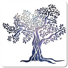 GORGECRAFT Large Tree of Life Stencil Template 12x12 Inch Reusable Plant