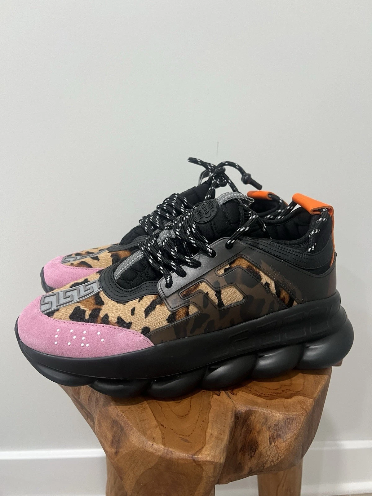Versace — Versace Chain Reaction Pony Hair Leopard Men’s Size 44 US 11