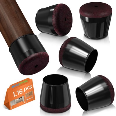 16 Stück Stuhlbein-Bodenschoner, BAIPOK L (29-37mm), rund-dunkelrot-16p 